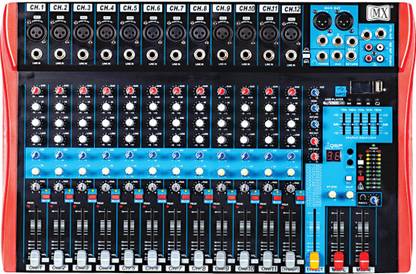 MX Live Audio Mixer 12 Channel Premium Analog Mixer with USB & Bluetooth Analog Sound Mixer