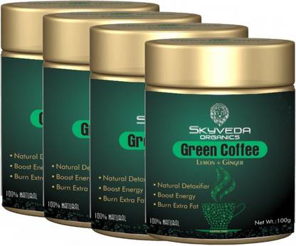 Skyveda Organics GREEN COFFEE BEANS POWDER FOR WEIGHT LOSS(DECAFFEINATED & UNROASTED) FOR 2 MONTHS Instant Coffee