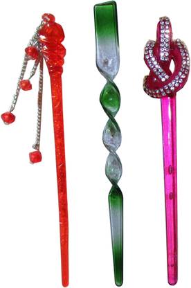 Vogue Combo of Multi Color Juda Sticks Bun Stick