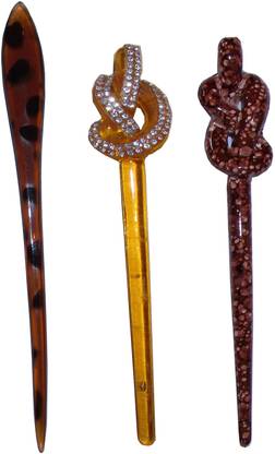 PiratesFashion Combo of Multi Color Juda Sticks Bun Stick