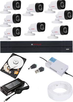 CP PLUS 8 Channal HD DVR 1080p 1Pcs,Bullet Camera 2.4MP 8Pcs Security Camera