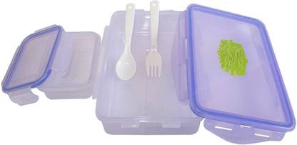 Kotak Sales Multipurpose Every Fresh Air Tight Lid Four Side Lock Food Grade Lunch Box Tiffin With Small Square Container 1 Containers Lunch Box