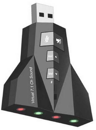 AVB 12 MBPS 3D 7.1 Channel USB External Sound Card Audio Adapter With Mic - Compatible With Windows XP/ME/Vista/2000/Windows 7/Windows 8/ Windows 10/Server 2003/Linux/Mac-OS- Plug and Play Compatibility - Supports Virtual 3D Sound - Turn your Front USB Port of Desktop into Audio Input and Mic Airplane-2 Sound Card
