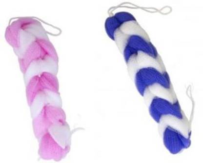 Pari Collection Nylon Bath Sponge Stylish Loofah Back Scrubber Shower (set of 2 )
