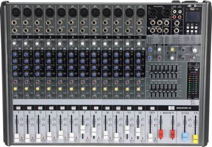 MX Live Audio Mixer 12 Channel Professional Mixer with USB & Bluetooth- Signature 12 Analog Sound Mixer