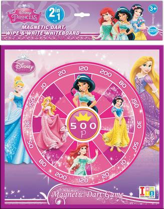 DISNEY Princess 2-in-1 Slate & Dart Board with Darts Archery Kit