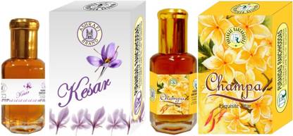 Purandas Ranchhoddas PRS Kesar & Champa 12ml Each Floral Attar