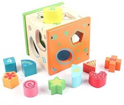 Generic Noq Colorful Intelligence Box/Shape Matching Block/Wooden Puzzle Toy/Help Children Develop Logic And Imagination