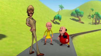 Motu Patlu and Policeman Poster Paper Print