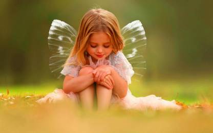 Mntc Poster Of Cute Baby Fairy Look (31 Cms X46 Cms X 31 Cms, Red) Paper Print