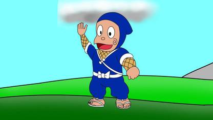 Ninja Hattori Cartoon Vinyl Poster Paper Print