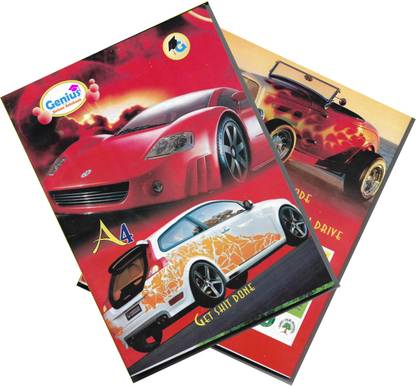 Genious Genius (Student) A4 Notebook, Soft Cover, 128 Pages, Single Line - Pack of 6 A4 Notebook Ruled 128 Pages