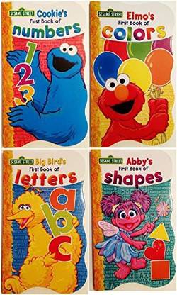 Sesame Street Set Of 4, Kids Counting, Numbers, Shapes & Colors Book