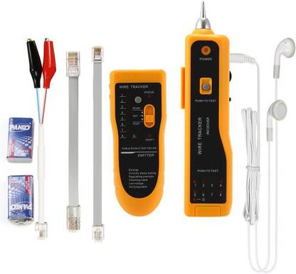 Techtest Wire Cable Tester Tracker Network Tracer Telephone Phone Line Toner Rj11 Lan Rj45 Rj Battery Trace Ethernet Networking Tool Phones Analog Multimeter