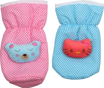 FIRST TREND High Quality Dot print Cotton Bottle Cover pouch pack of 2