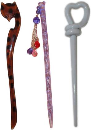 Ritzkart BOB Maker Combo of Multi Color Juda Sticks Bun Stick