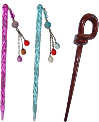 The Ethnic Wears Combo of Multi Color Juda Sticks Bun Stick