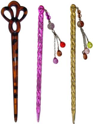 France Luxe Combo of Multi Color Juda Sticks Bun Stick