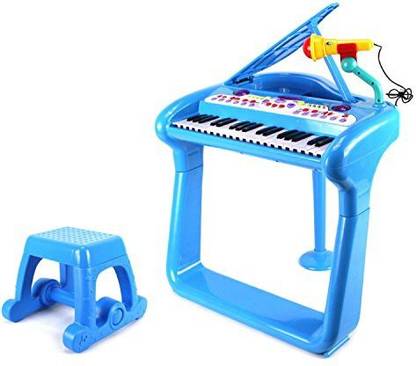 Velocity Toys Classical Elegant Piano Kid'S Children'S Toy Keyboard Musical Instrument Playset W/ Stool, Microphone, 37 Key Piano, Records & P