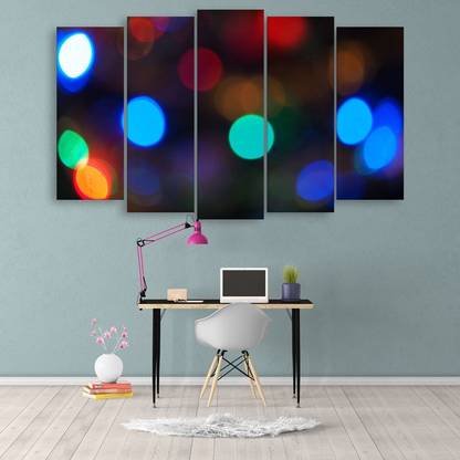 inephos Multiple Frames Beautiful Bokeh Light Wall Painting Digital Reprint 30 inch x 52 inch Painting