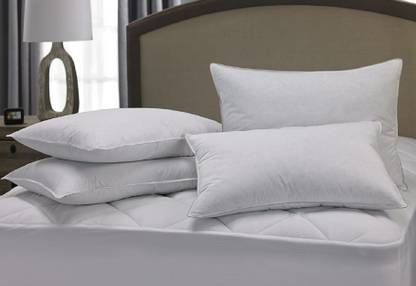 Red Fort Polyester Fibre Solid Sleeping Pillow Pack of 4