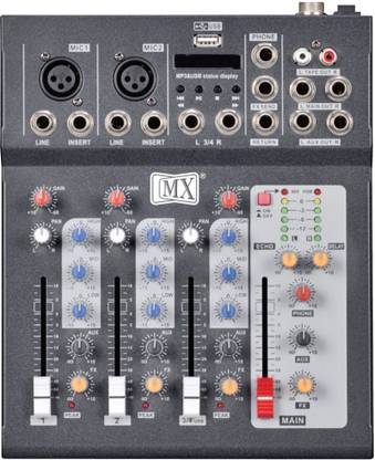 MX F4 USB Live Audio Mixer with Built In USB and Bluetooth Powered Sound Mixer