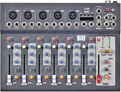 MX F7 USB Live Audio Mixer with Built In USB and Bluetooth Powered Sound Mixer