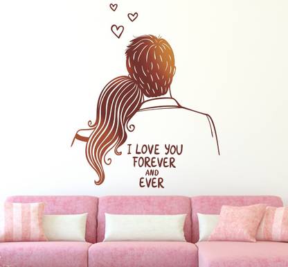 WALLSTICK 95 cm I Love You Forever And Ever Removable Sticker