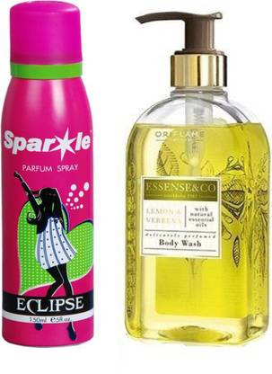Oriflame Sweden Essense&Co. Lemon & Verbena Body Wash 300ml ( 31852 ) With one sparkle perfume spray 150 ml