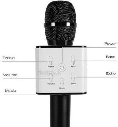 king shine Karaoke Mic Wireless, Portable Handheld Singing Machine Condenser Microphones Mic And Bluetooth Speaker Compatible with iPhone/ iPad/ iPod/ and all android Smartphone’s [ BLACK ] Microphone