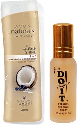Avon Anew Naturals Divine shine 2 in 1 shampoo & Conditioner (200 ml) with one do it perfume 30 ml