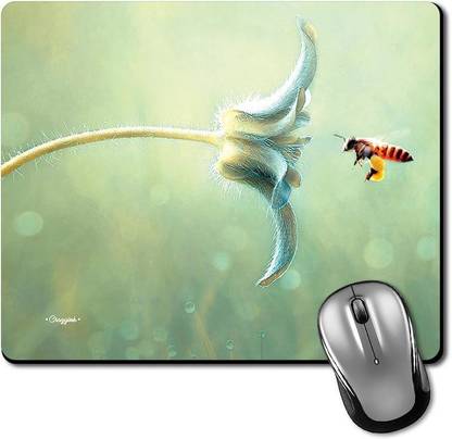 CRAZYINK MPBee Towards Flower Simple Non Slip Base Mousepad