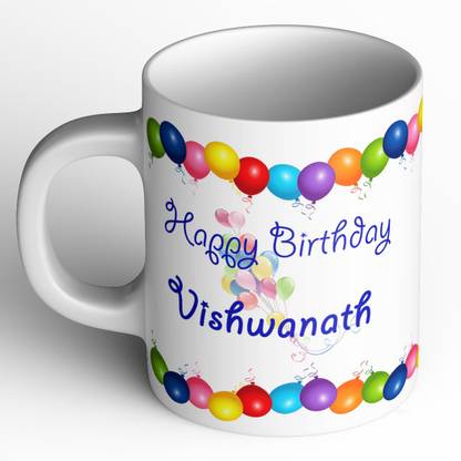 Abaronee Happy Birthday Vishwanath b001 Ceramic Coffee Mug