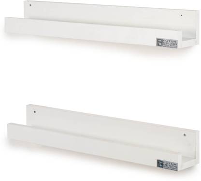 FuturDecor Floating Wall Decor Shelf Ledge for Photo Frames Book Display Rack (White) Wooden, MDF (Medium Density Fiber) Wall Shelf