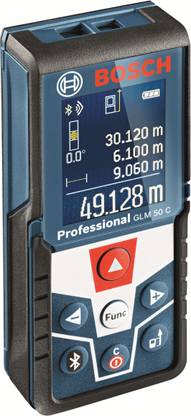 BOSCH GLM 50 C Professional Laser Measure With Bluetooth and Blacklit Display Non-magnetic Line Level