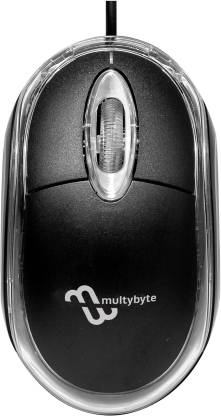 Multybyte Black Compact USB Wired Optical Mouse