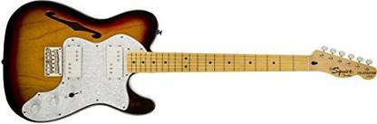 Generic Squier By Fender Vintage Modified '72 Telecaster Electric Guitar Thinline - 3-Color Sunburst - Maple Fingerboard