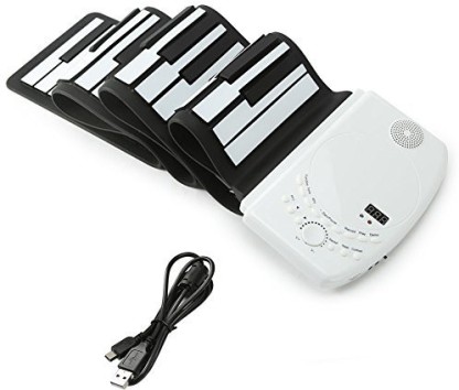 88 Keys Lujex 88 Keys Roll Up Piano Portable Rechargeable Electronic Hand Roll Piano with Environmental Silicone Keyboard and Horn for Kids Adults