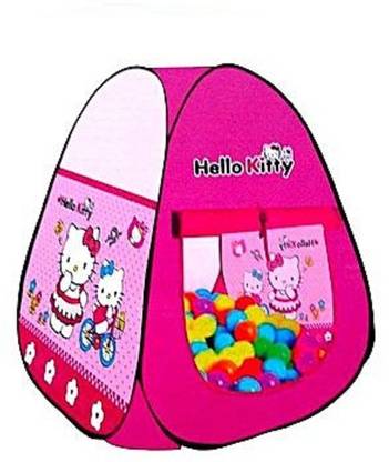 Taaza Garam kids Jumbo Size Hello kitty style Tent House Pop Up Play Tent Playhouse multi-color for Indoor Outdoor Use, Multi-design (No balls include)