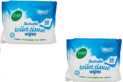 Pure Flushable Toilet Tissue Wipes