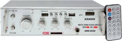 KROWN 4 Channel Stereo Home Theater Ampr with FM & USB Player 3232 50 W AV Control Amplifier