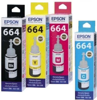 Epson Original Epson Ink Bottle CMYK 4 BOTTLES L120 / L220 / L360 / L365 Tri-Color Ink Cartridge