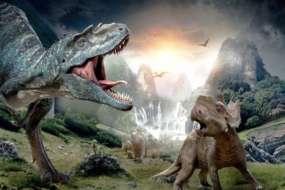 Exclusive AZOHP2819 Mama Dinosaur Baby Dinosaur Full HD Poster Latest Best New 3D Look Beautiful Paper Print