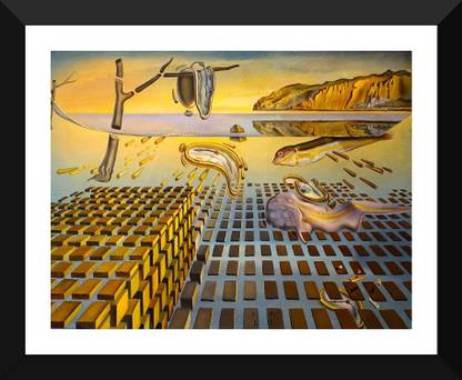 Disintegration of The Persistence of Memory - "Salvador Dali's Paintings Collection" - Premium Quality Framed Poster For Home And Office Décor Paper Print