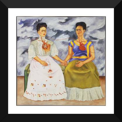 The Two Fridas - Las dos Fridas - "Frida Kahlo's Paintings Collection" - Premium Quality Framed Poster For Home And Office Décor Paper Print