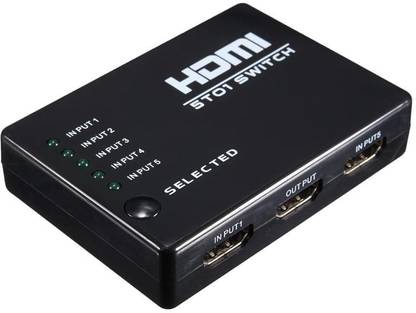 microware 5 Port HDMI Switch Switcher HDMI Splitter Hub Box for PS3 for Xbox 360 HDTV DVD with IR Wireless Remote Media Streaming Device
