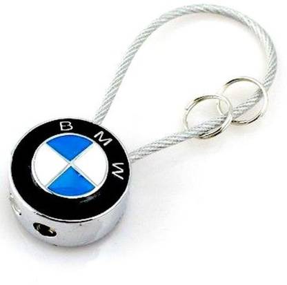 eShop24x7 Wire Cable Ring 7cm Long BLACK Keychain for BMW Key Chain