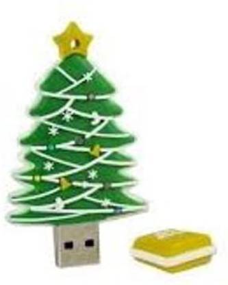 microware Chritmas Tree Shape 8GB pendrive 8 GB Pen Drive Compatible with Desktop Computer, Laptop USB 3.1 Rubber Case