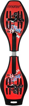 COCKATOO Wave Board with Wheel LED For Skate boarding (Red) 10 inch x 10 inch Skateboard