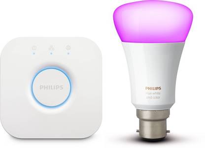 PHILIPS Hue Mini Starter Kit with 10-Watt B22 Bulb (White Ambiance, Color Ambiance)